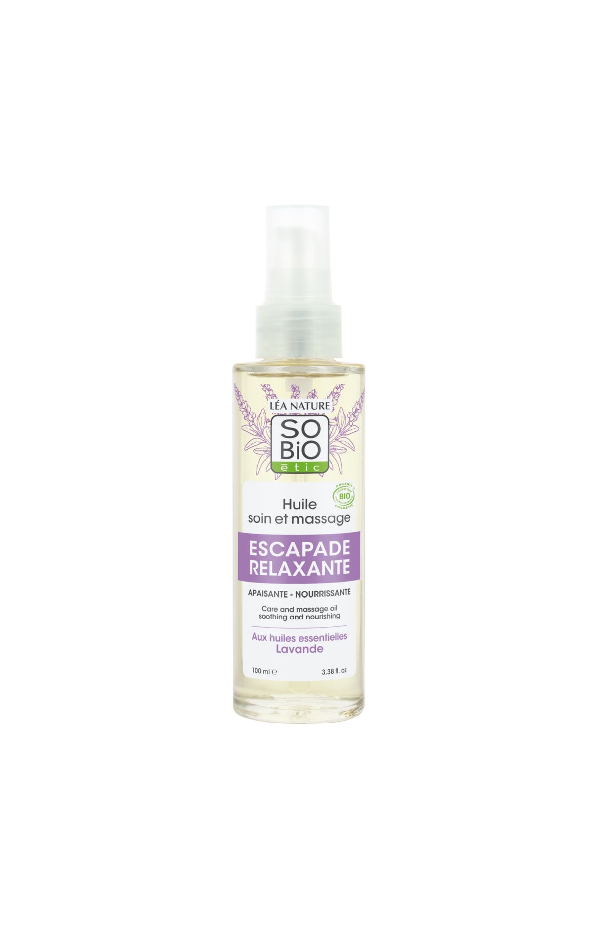 Huile de soin massage - Escapade relaxante à la lavande - 100 ml
