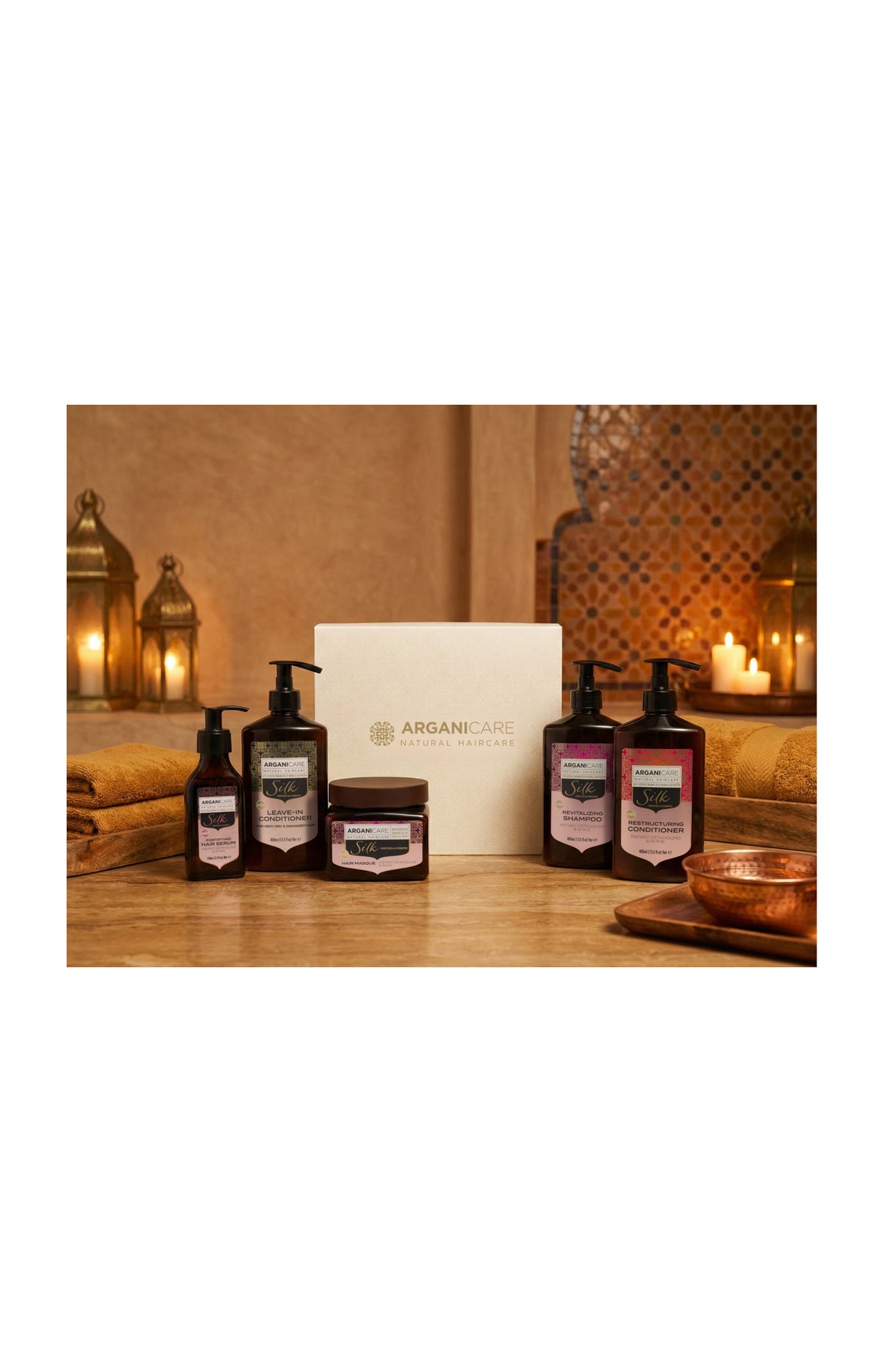 Coffret revitalisant & restructurant - Protéine de soie - Cheveux secs & ternes - 5 produits