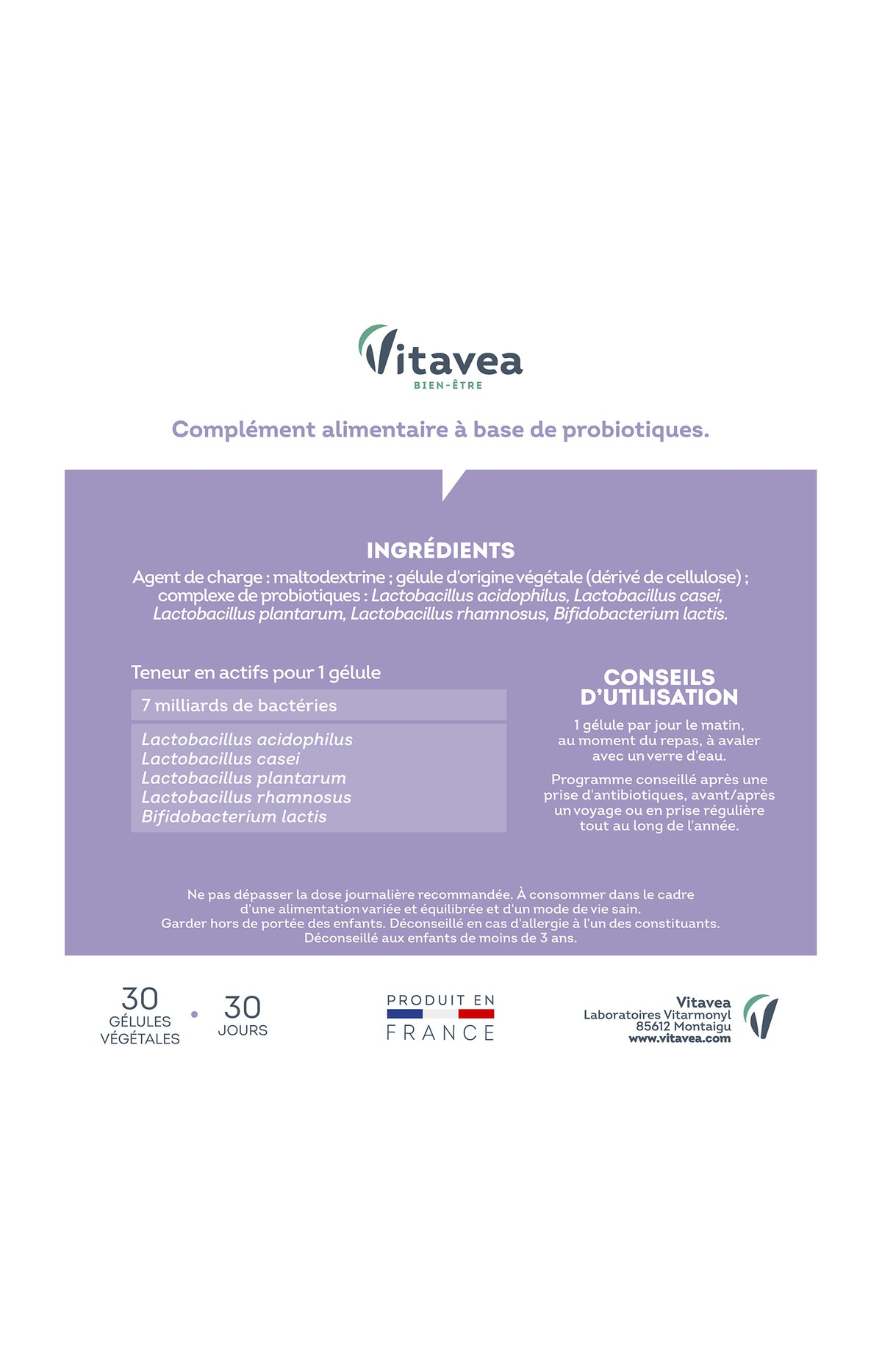 Cure flore intestinale - Suprabiotique 5 souches - 3 mois