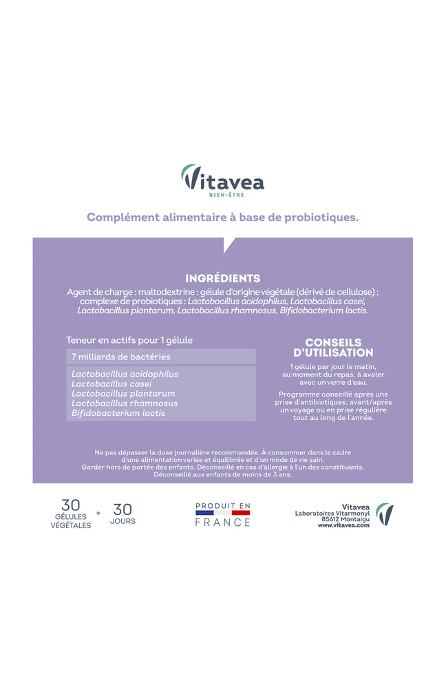 Cure flore intestinale - Suprabiotique 5 souches - 1 mois