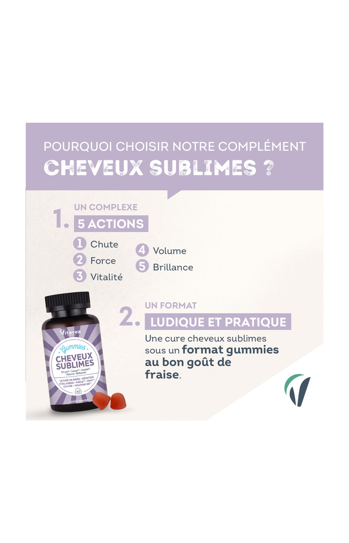 Gummies - Cheveux sublimes - Fraise - 2 mois