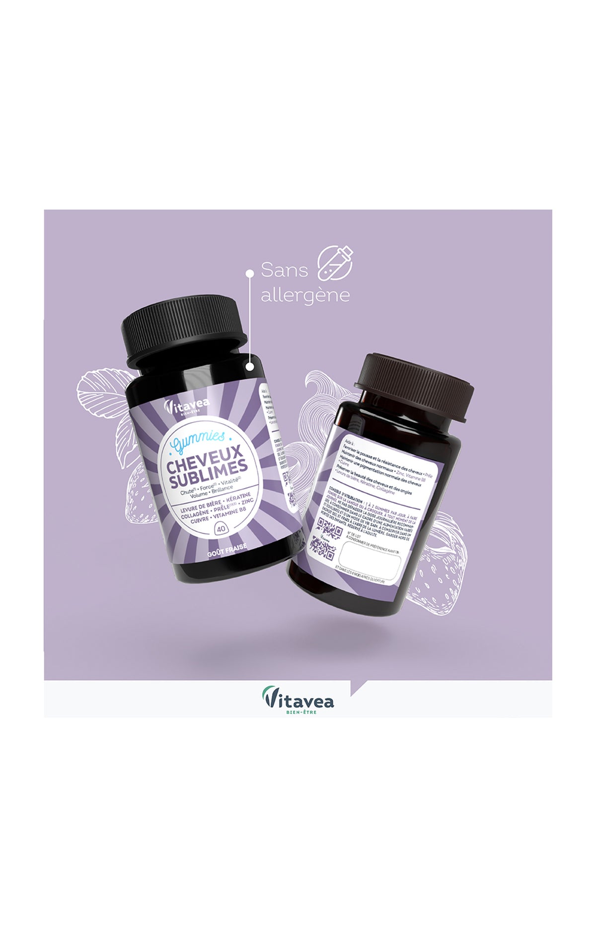 Gummies - Cheveux sublimes - Fraise - 2 mois