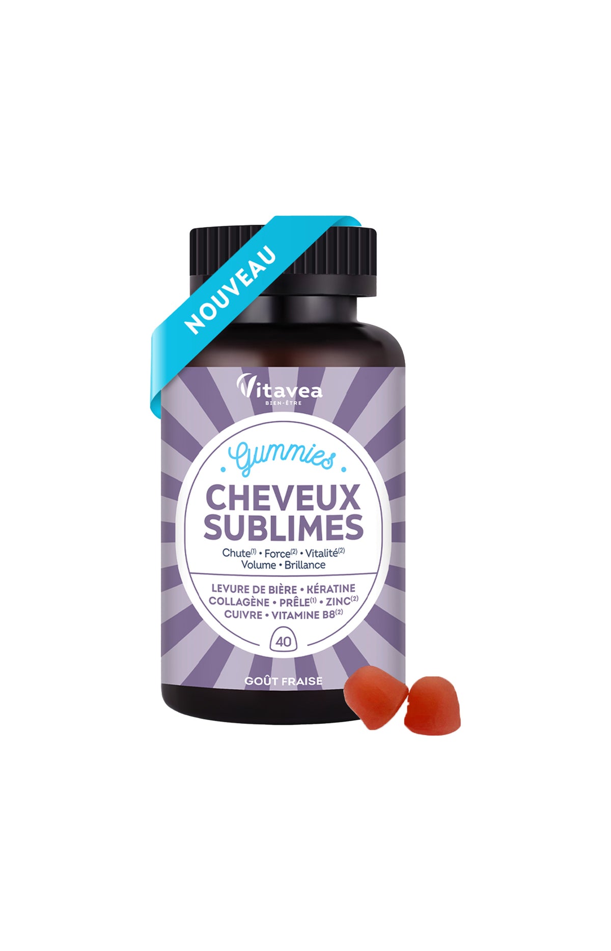 Gummies - Cheveux sublimes - Fraise - 2 mois