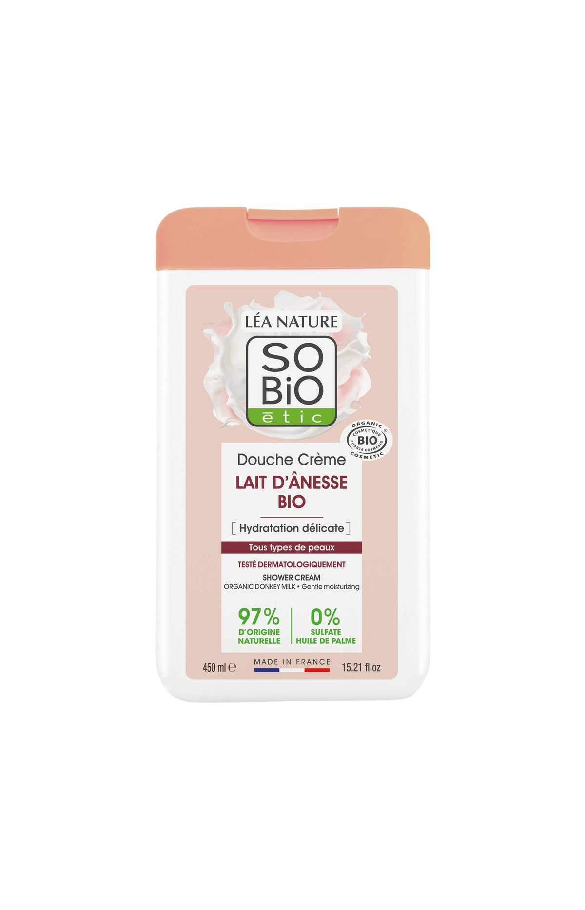 Douche crème bio hydratante - Lait d'ânesse