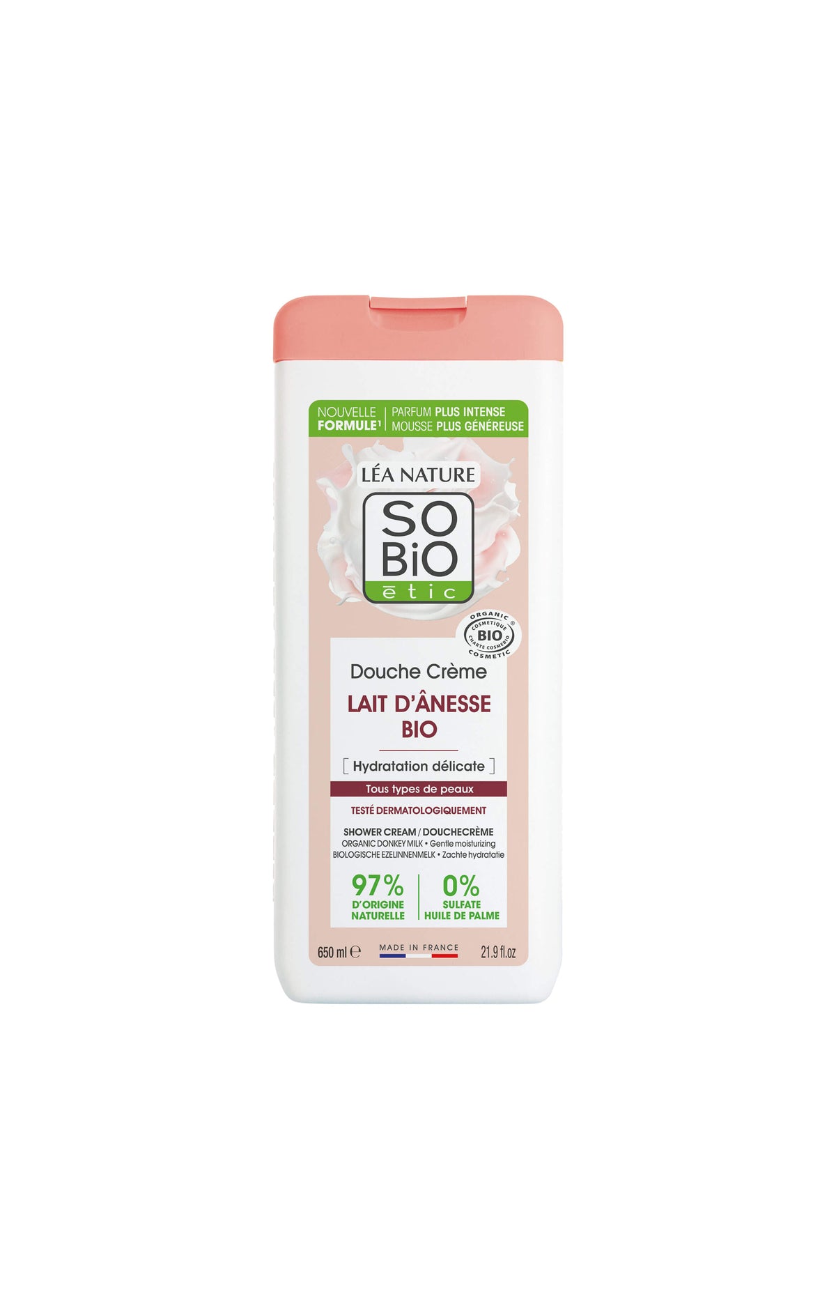 Douche crème bio hydratante - Lait d'ânesse