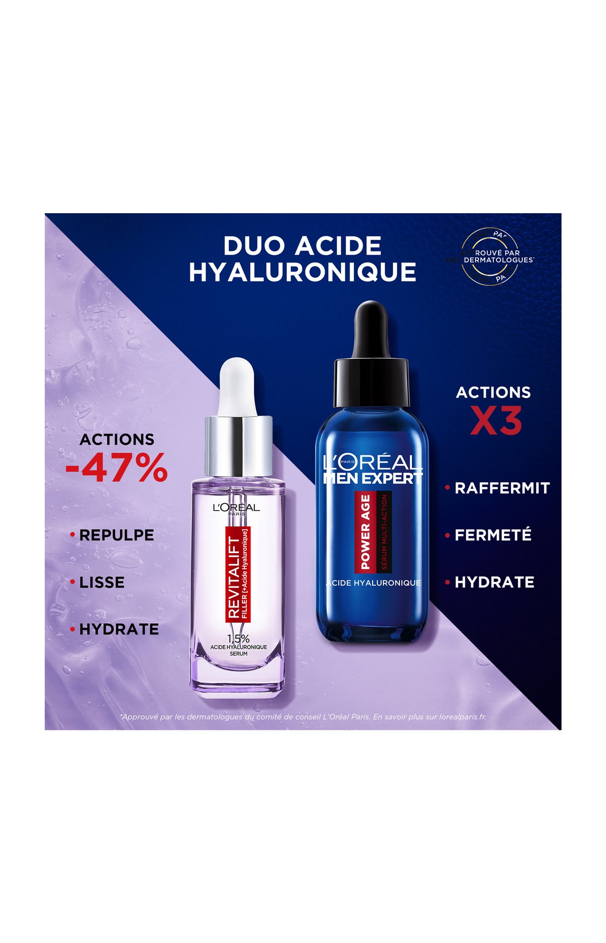2 sérums hydratants - Acide hyaluronique - Peaux mixtes à grasses - 30 ml