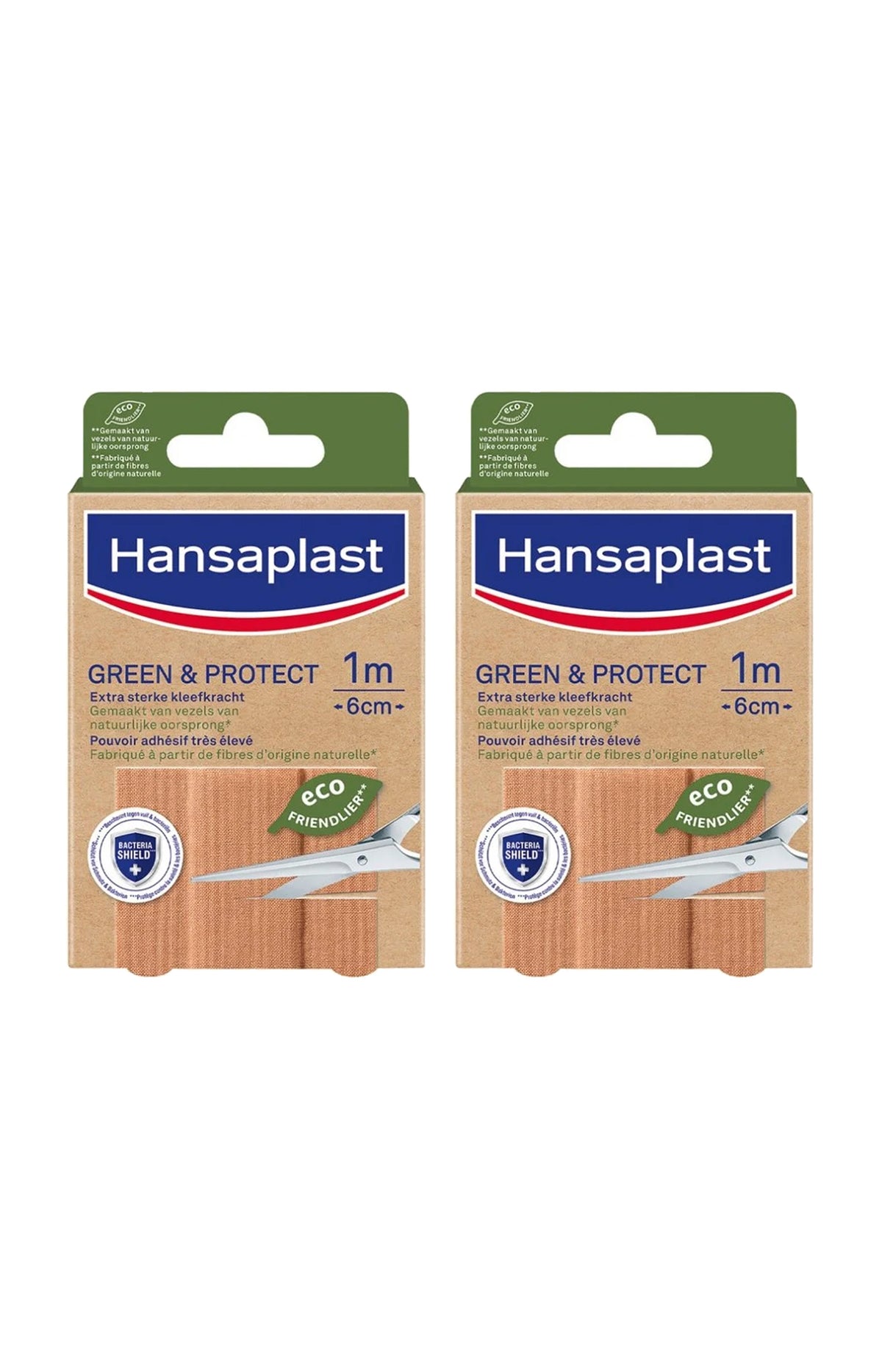 2 bandes de pansement écologiques - Green & Protect - 1 m x 6 cm
