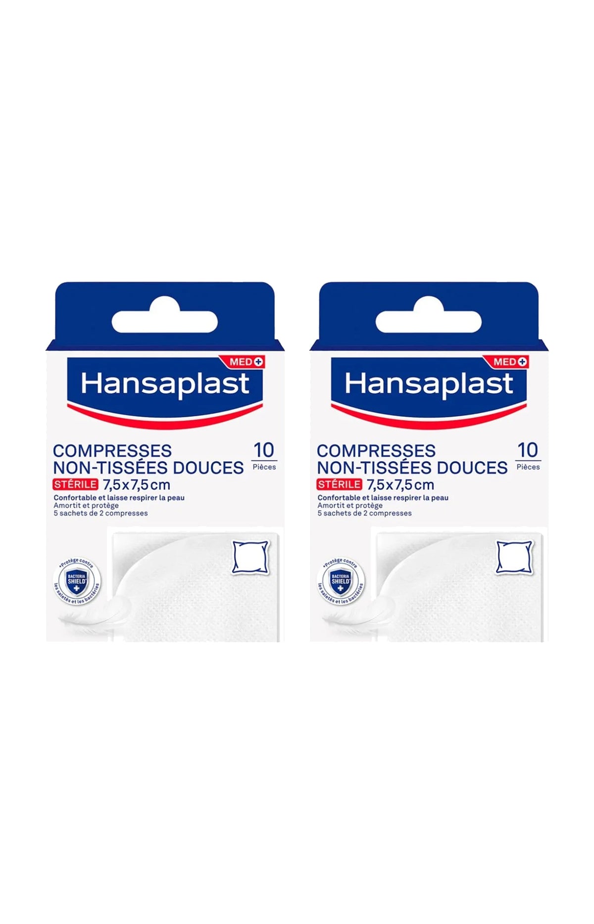2 compresses non tissées stériles - Med Plus - 10 unités