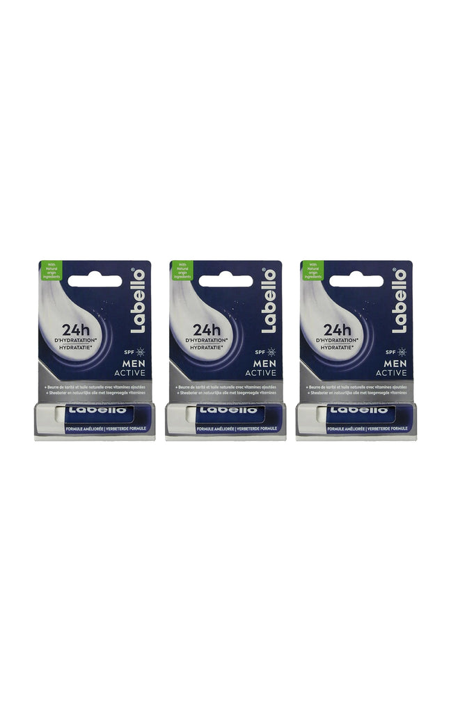 3 baumes à lèvres SPF 15 - Active for Men - Homme - 4,8 g