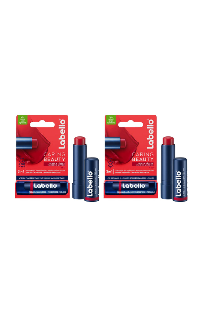 2 baumes à lèvres rouges - Caring Beauty - 4,8 g