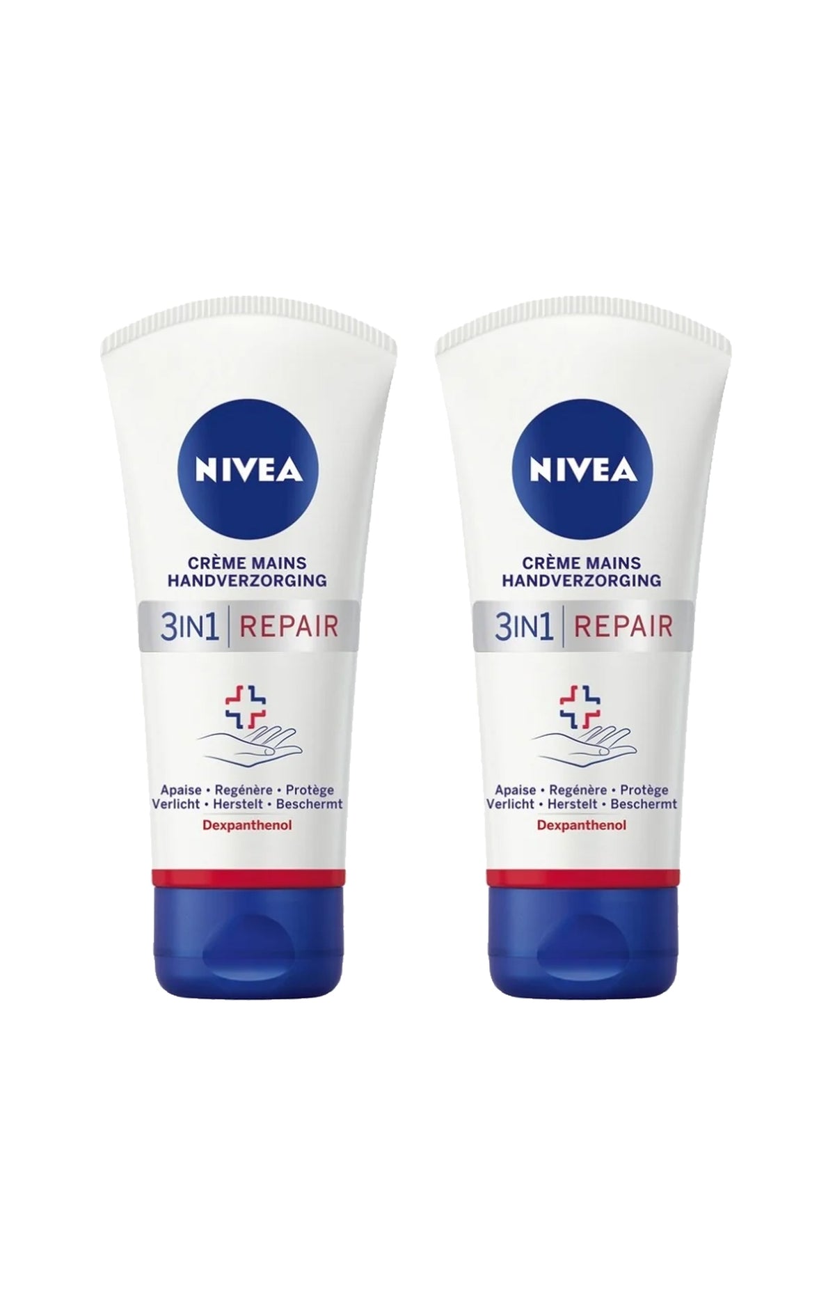 2 crèmes mains apaisantes 3-en-1 - Repair & Care - 75 ml