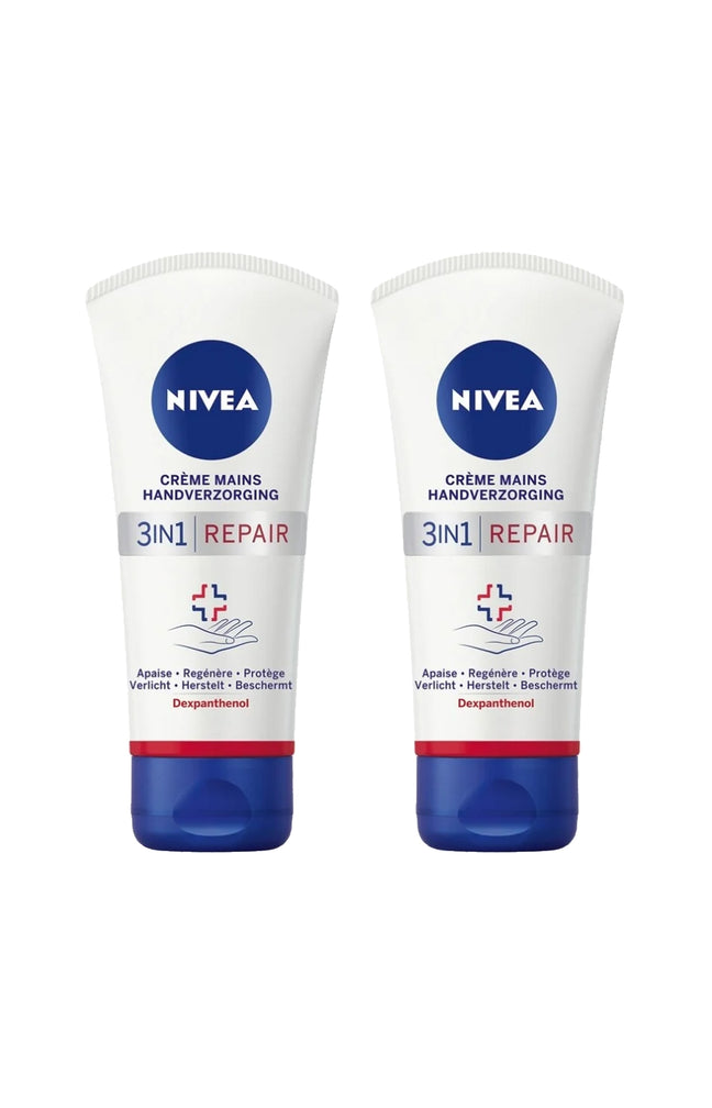 2 crèmes mains apaisantes 3-en-1 - Repair & Care - 75 ml