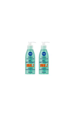 2 gels nettoyants - Derma Skin Clear - Peaux à imperfections - 150 ml