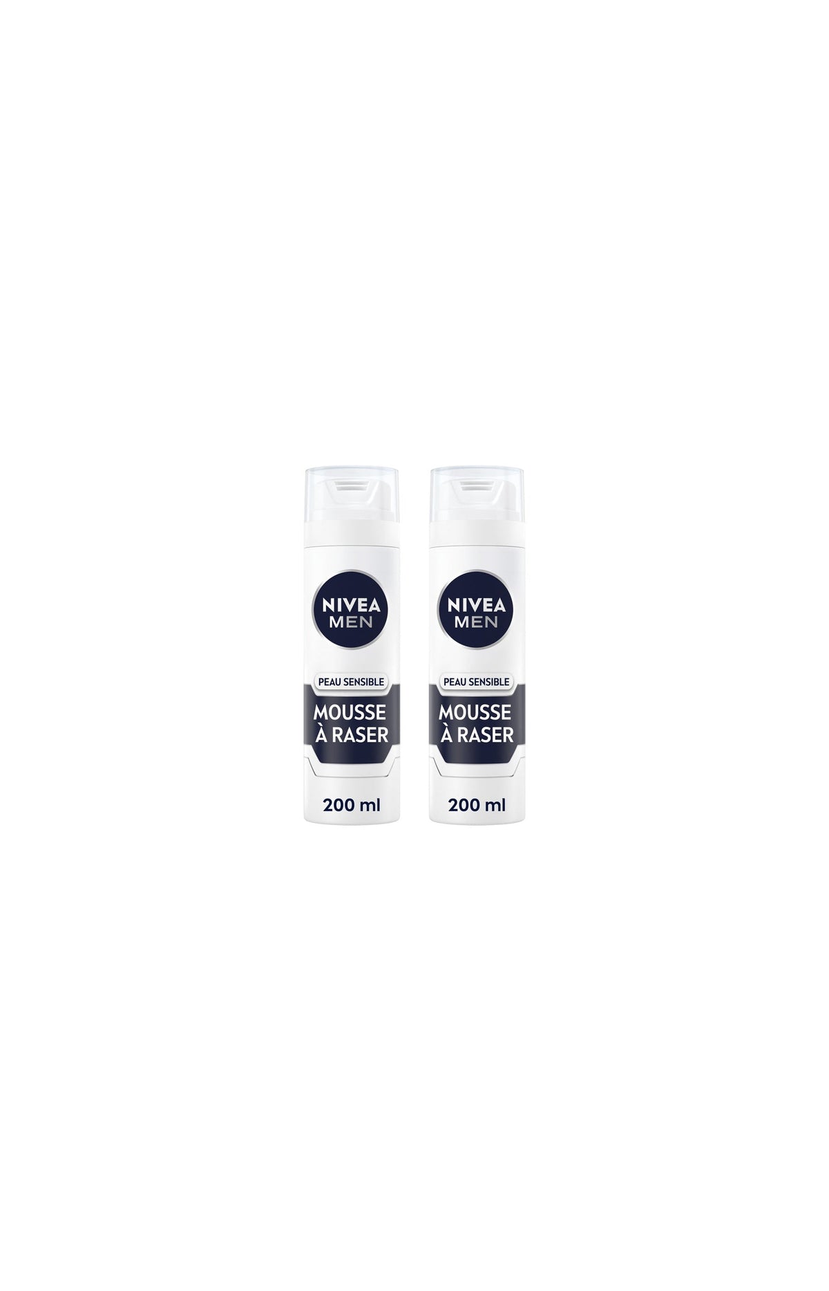 2 mousses à raser - Peaux sensibles - Homme - 200 ml