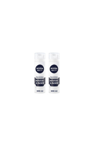 2 mousses à raser - Peaux sensibles - Homme - 200 ml