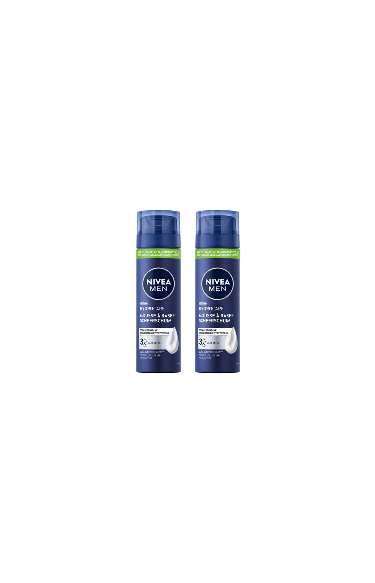 2 mousses à raser - Protect & Care - Aloe vera - Homme - 200 ml