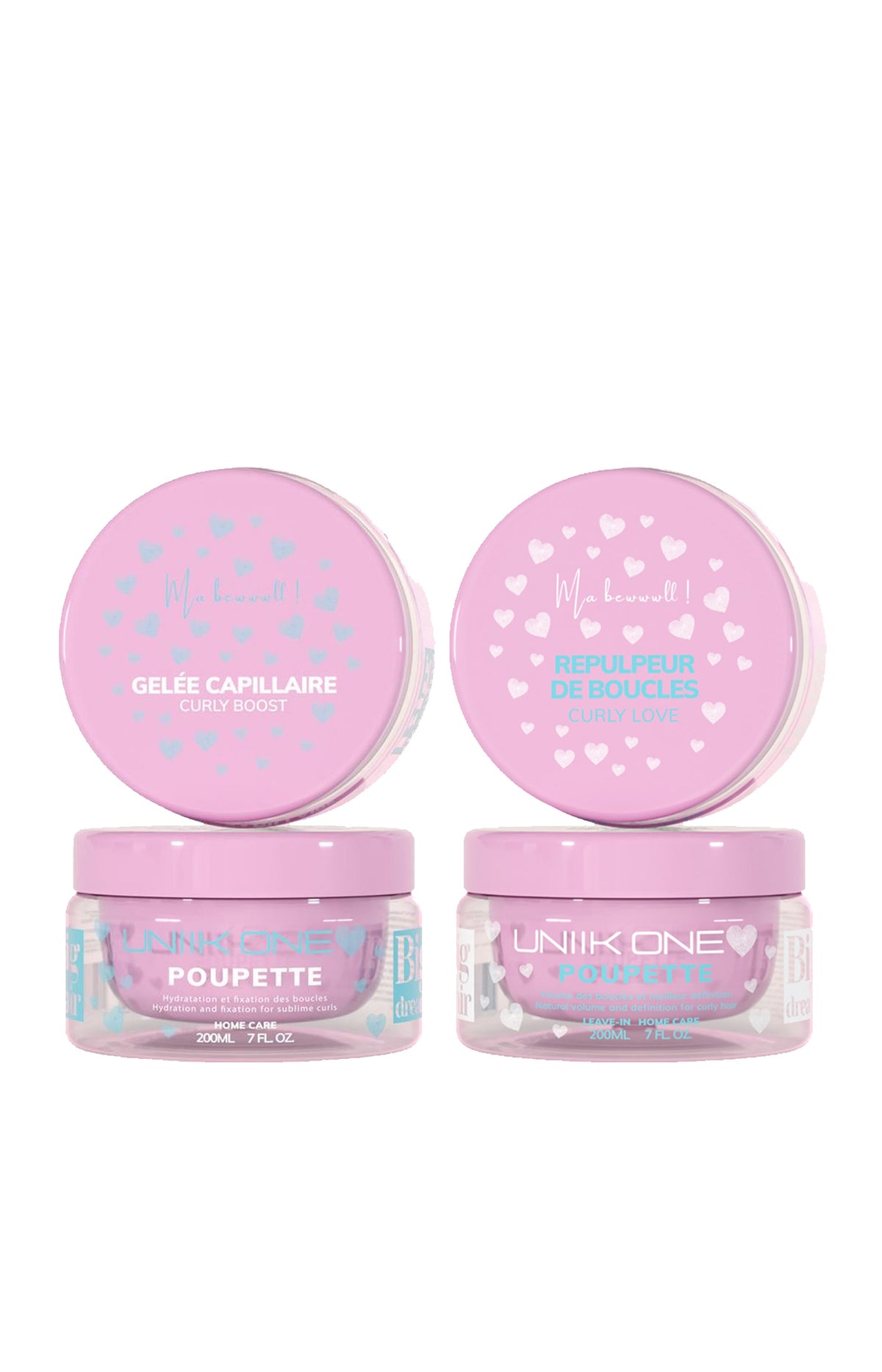 Routine coiffante - Huile de ricin & protéines de blé - Cheveux bouclés - 2 x 200 ml