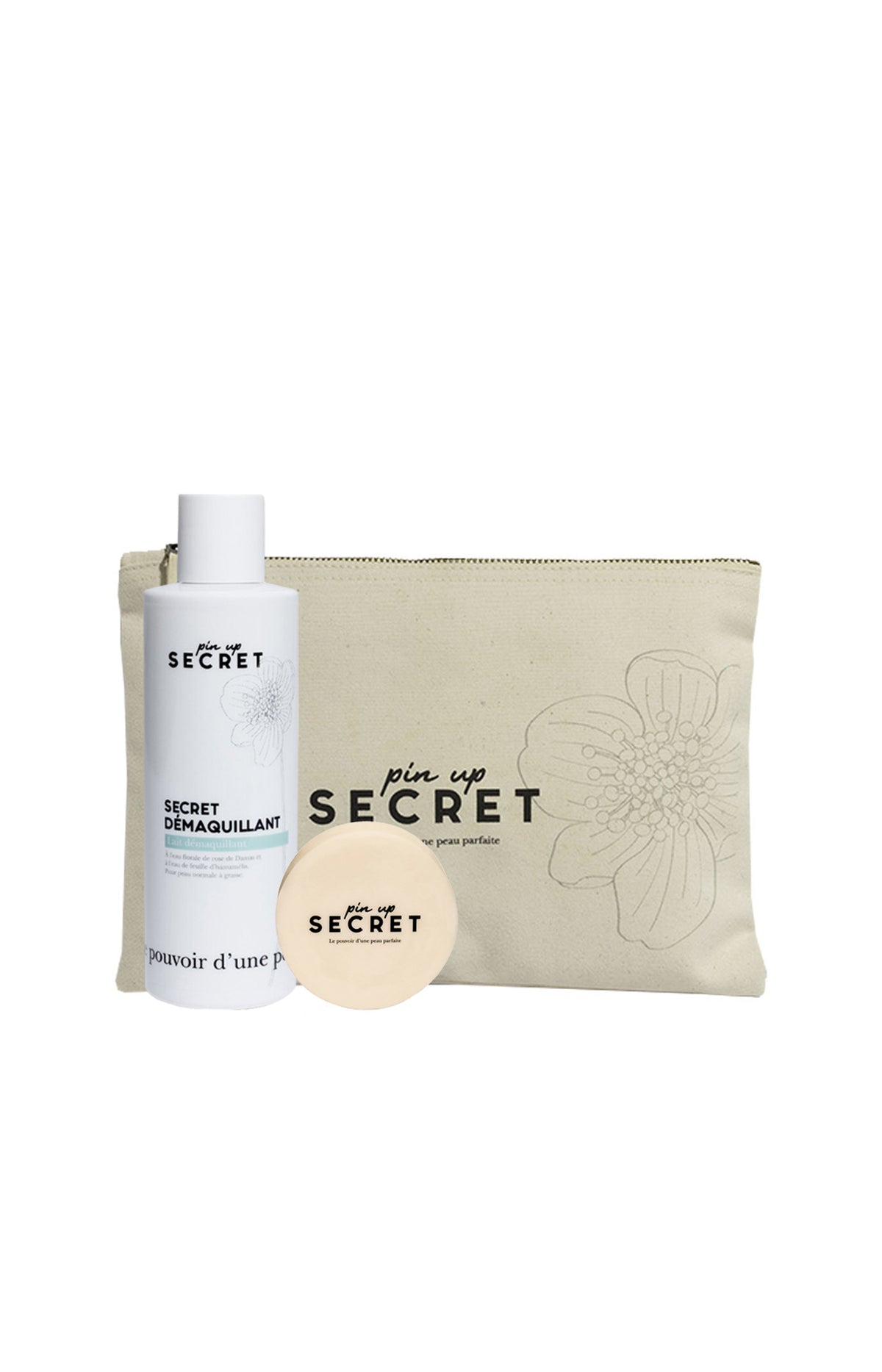 Savon solide & lait démaquillant avec trousse - Visage