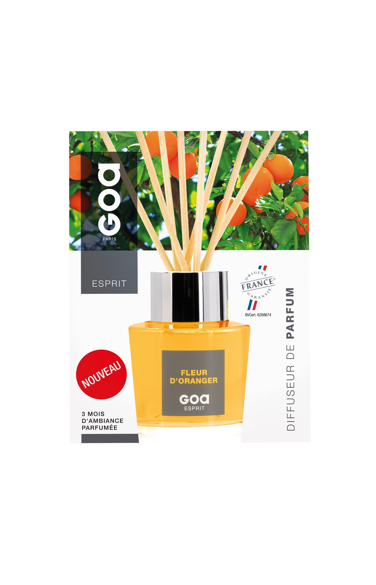 Bouquet parfumé Goatier Esprit - Fleur d'oranger - 200 ml