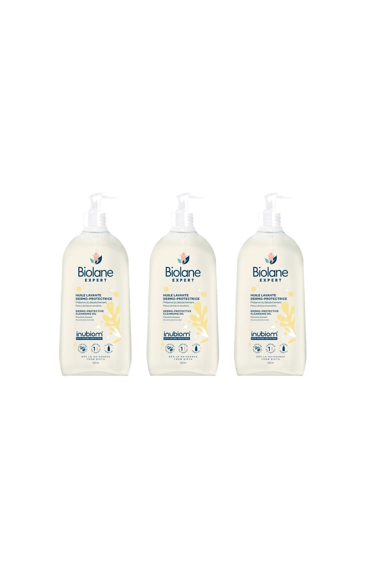 Huiles lavantes dermo-protectrice - Bébé - 3 x 500 ml