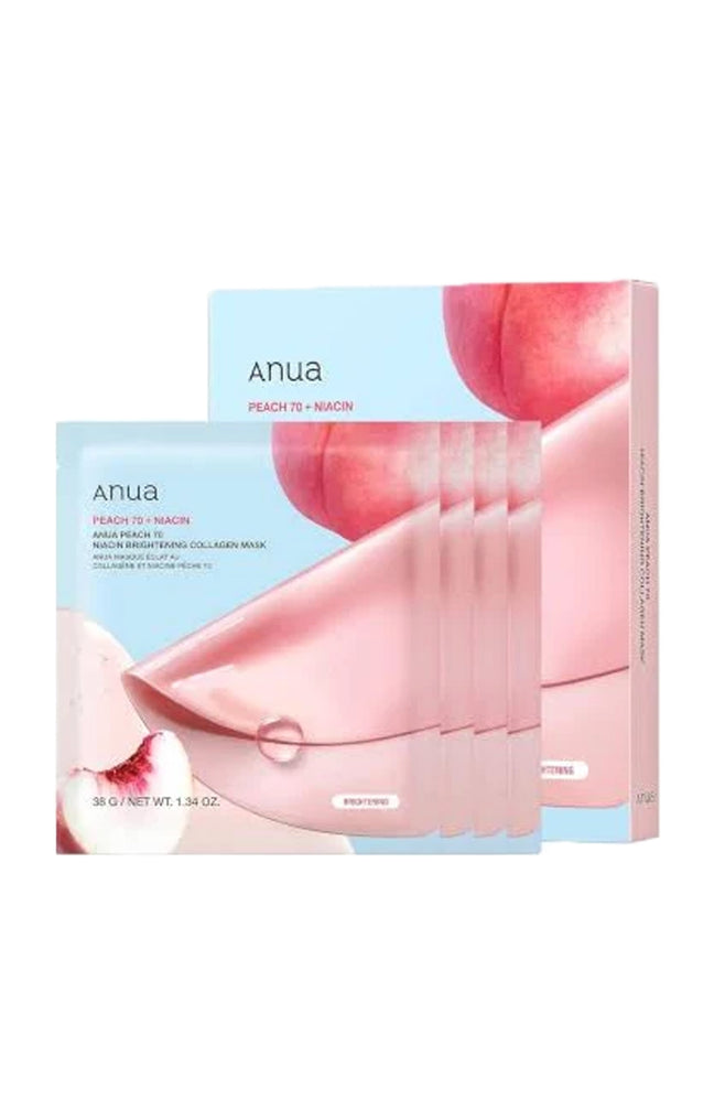 Masques tissu - Niacinamide & pêche - 4 unités