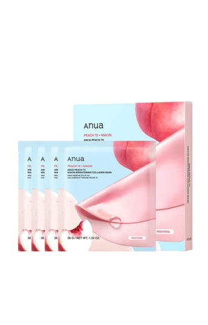 Masques tissu - Niacinamide & pêche - 4 unités