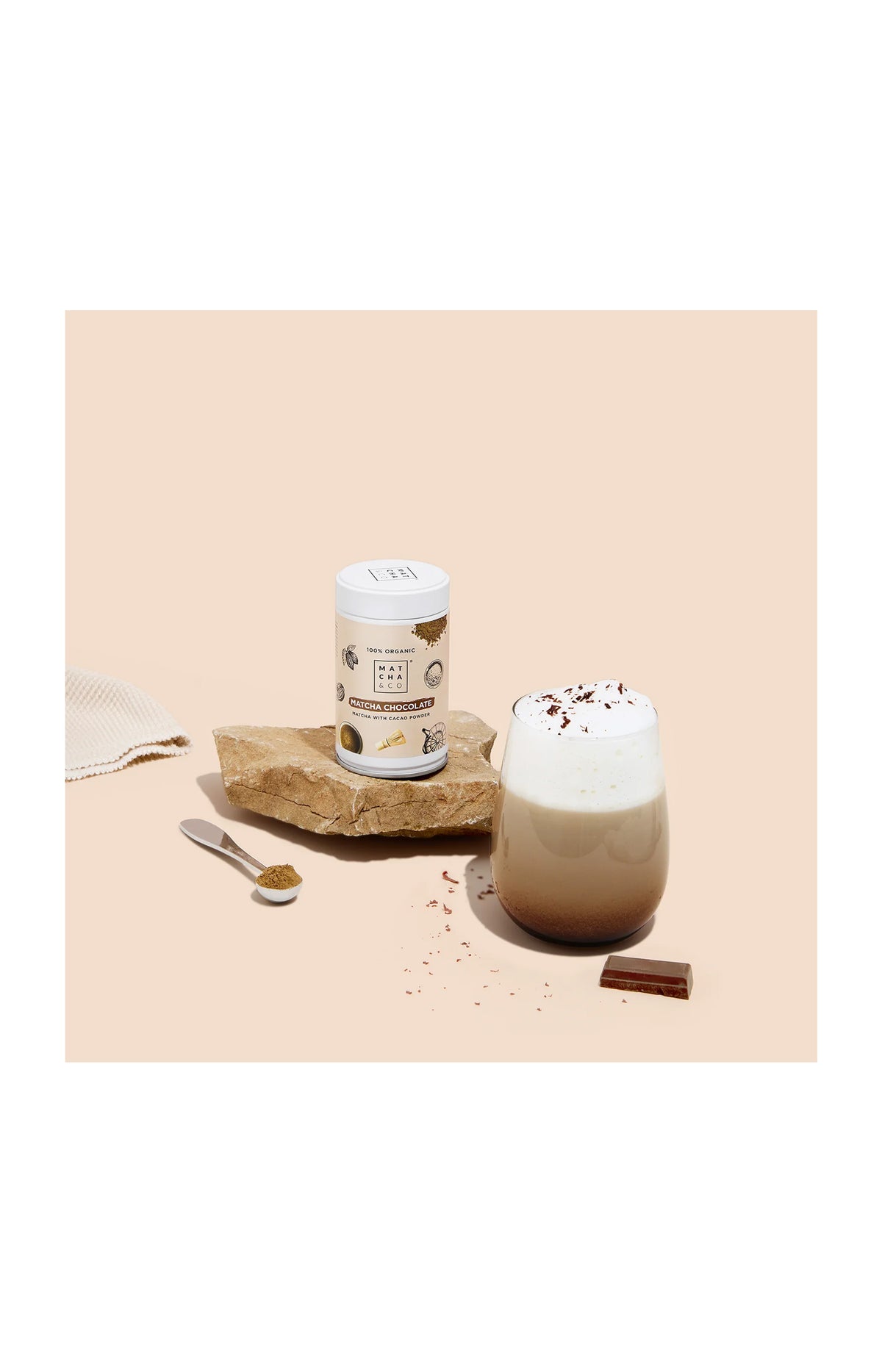 Thé matcha bio & fouet bambou - Chocolat - 2 produits