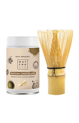 Thé matcha bio & fouet bambou - Chocolat - 2 produits
