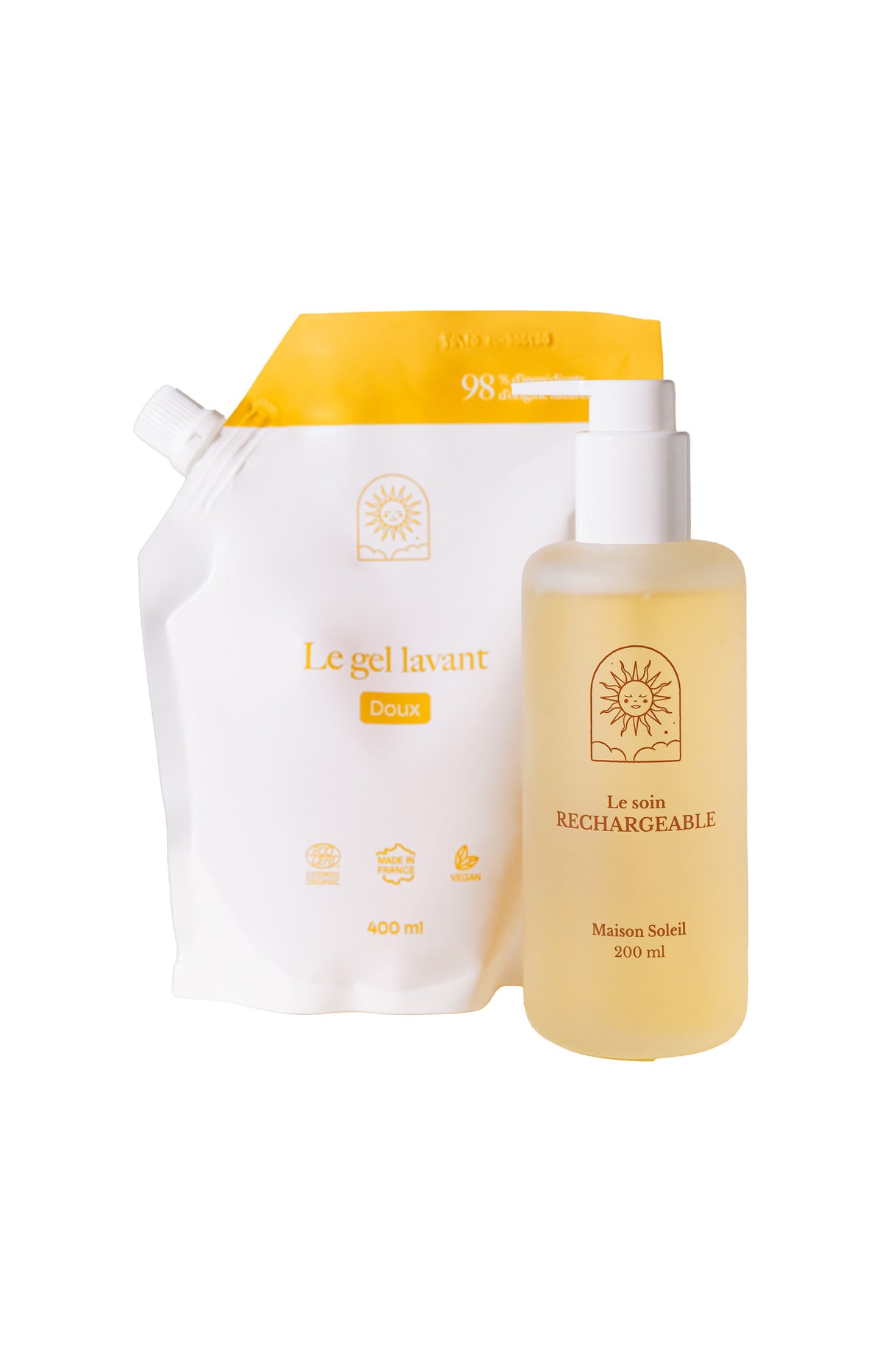 Gel lavant doux bio & recharge - Flacon transparent - Corps