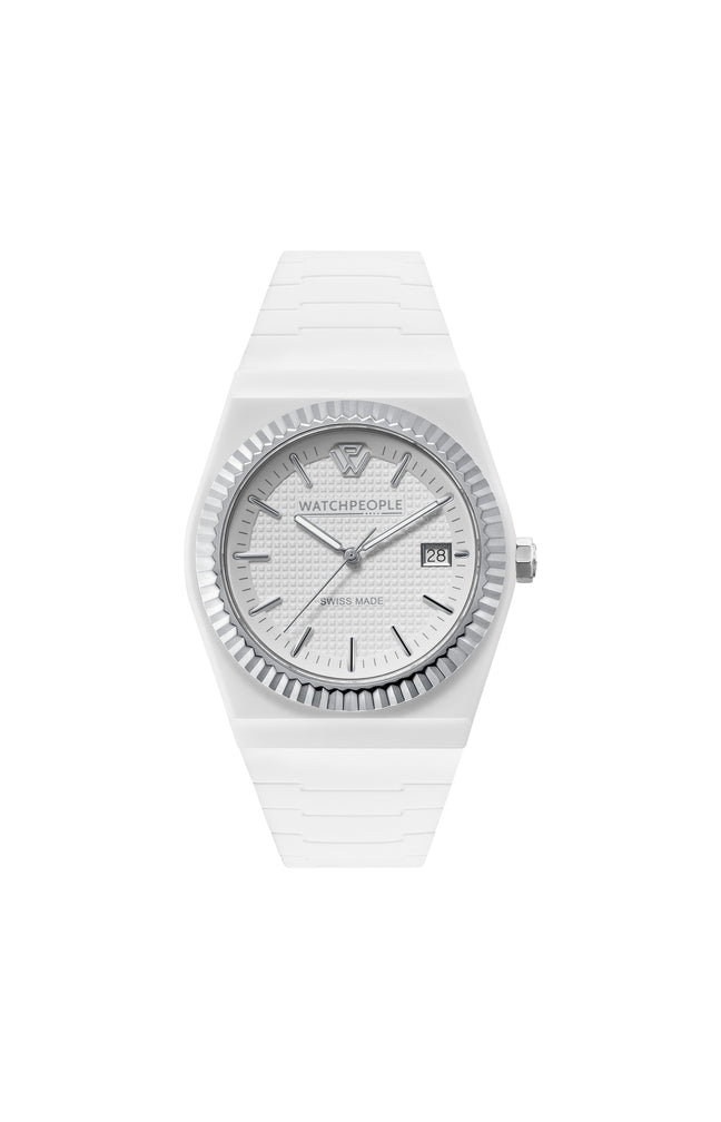 Montre à quartz - Solid Matte Sili - Blanc