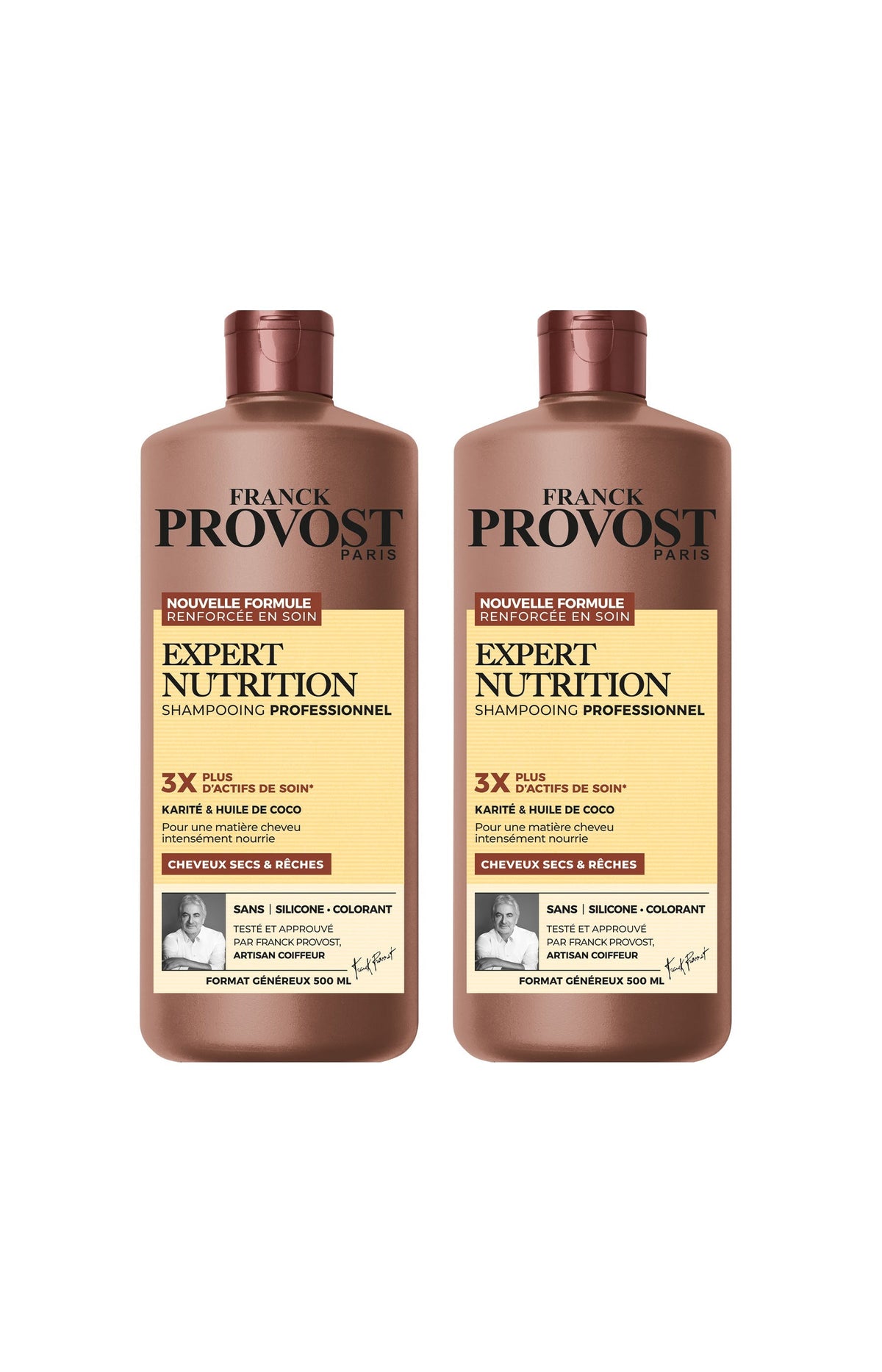 2 shampoings - Karité & Huile de coco - Cheveux secs & rèches - 500 ml