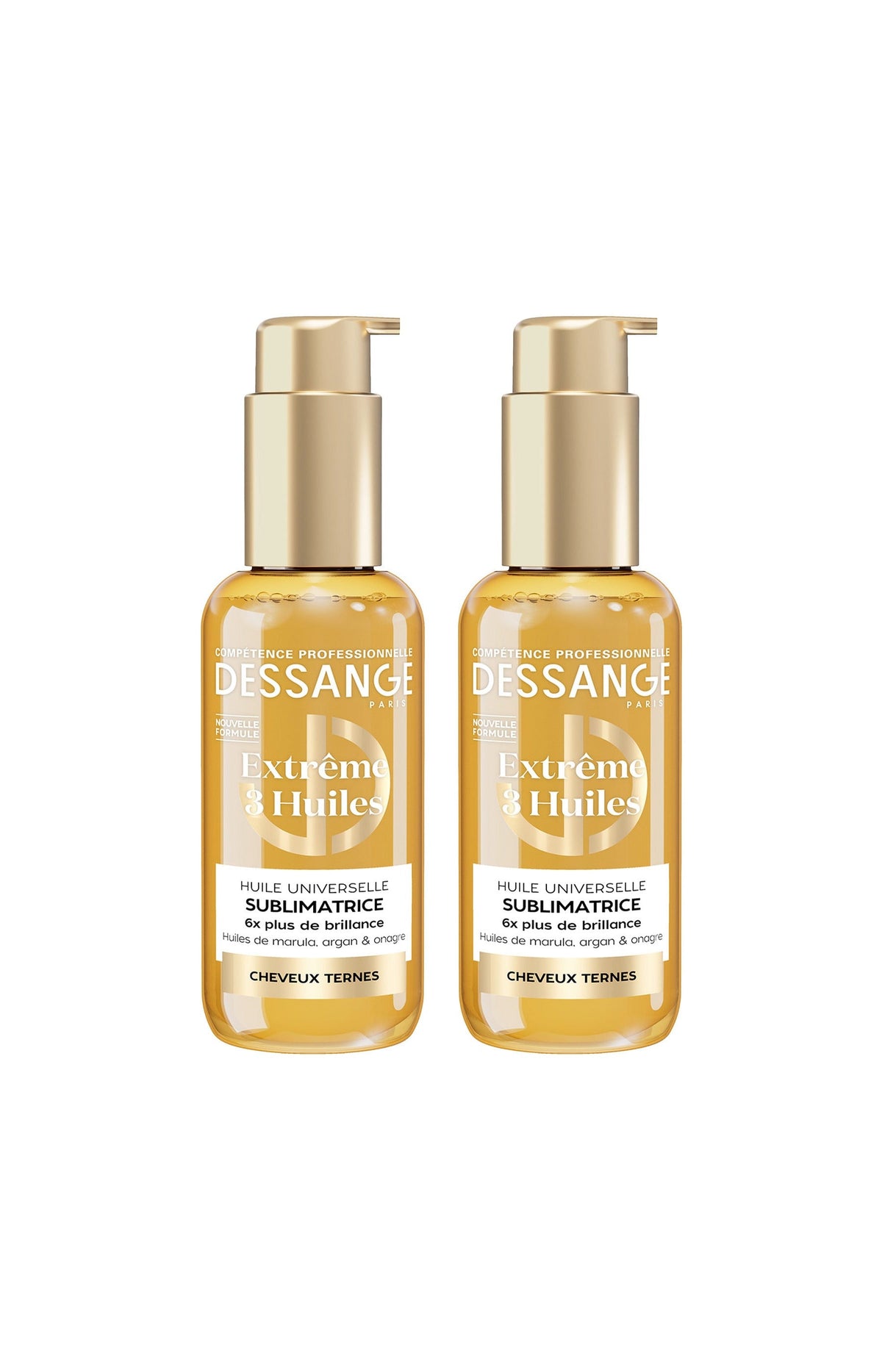 2 huiles sublimatrices - Argan - Cheveux ternes - 110 ml