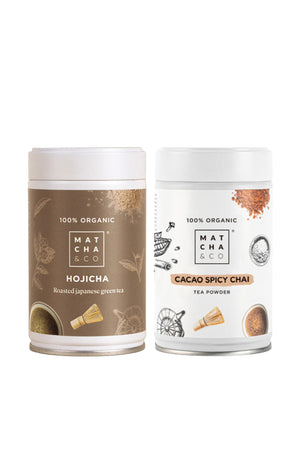 Thé - Hojicha & Cacao Spicy Chai - 2 produits