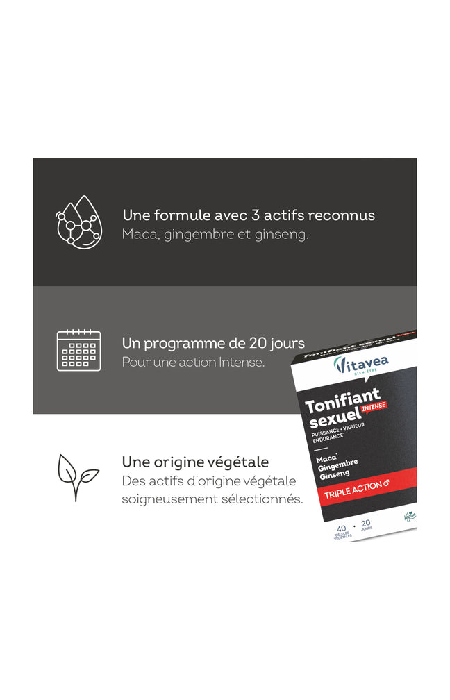 Tonifiant sexuel intense - Maca & gingembre - Homme - 20 jours