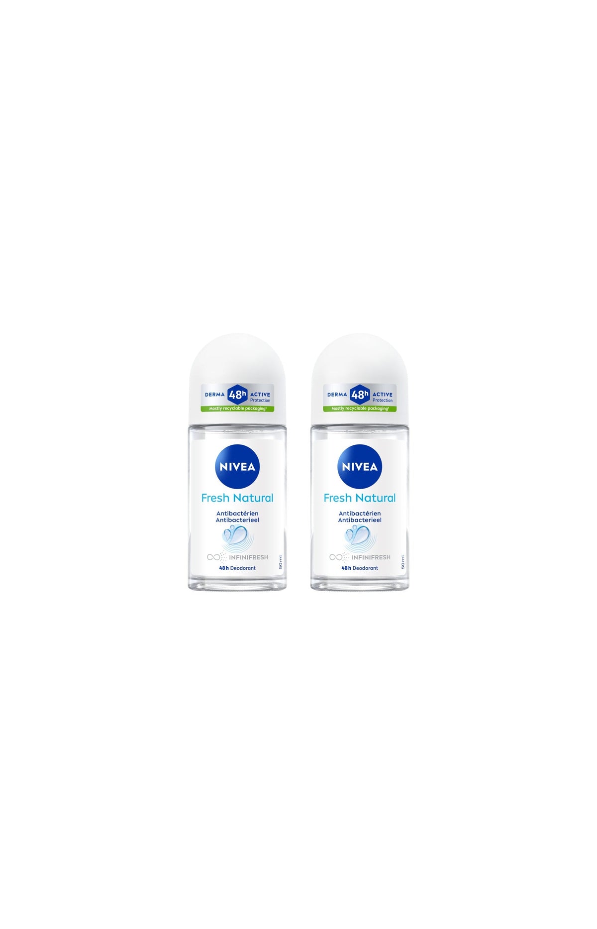 2 déodorants bille - Fresh Natural 48 h - 50 ml
