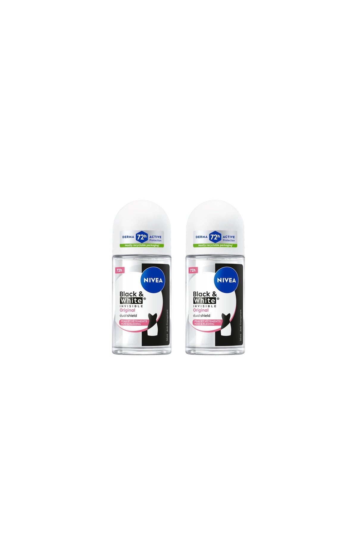 2 déodorants bille anti-transpirants - Black & White Original 72 h - 50 ml