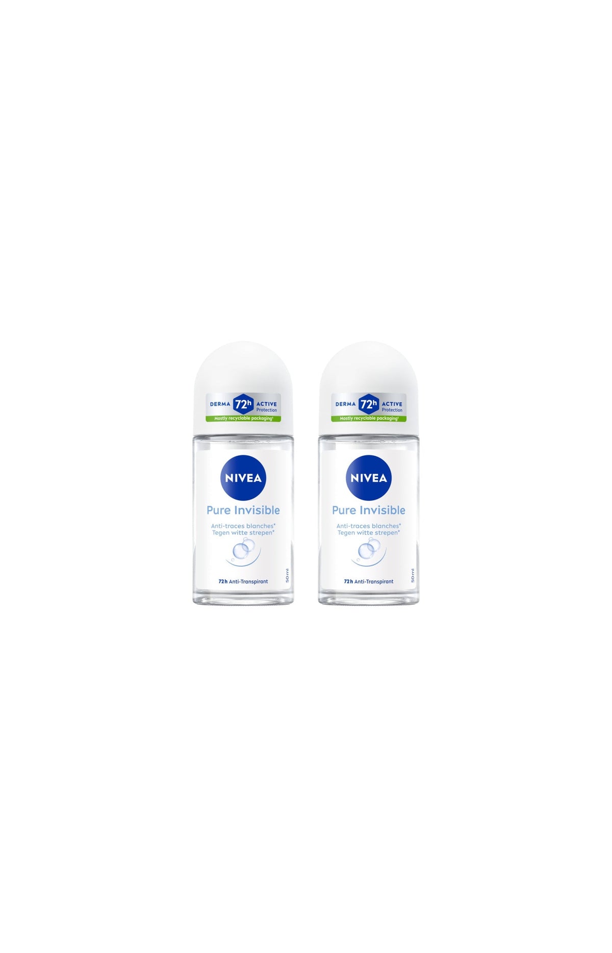 2 déodorants bille 72 h - Pure Invisible - 50 ml