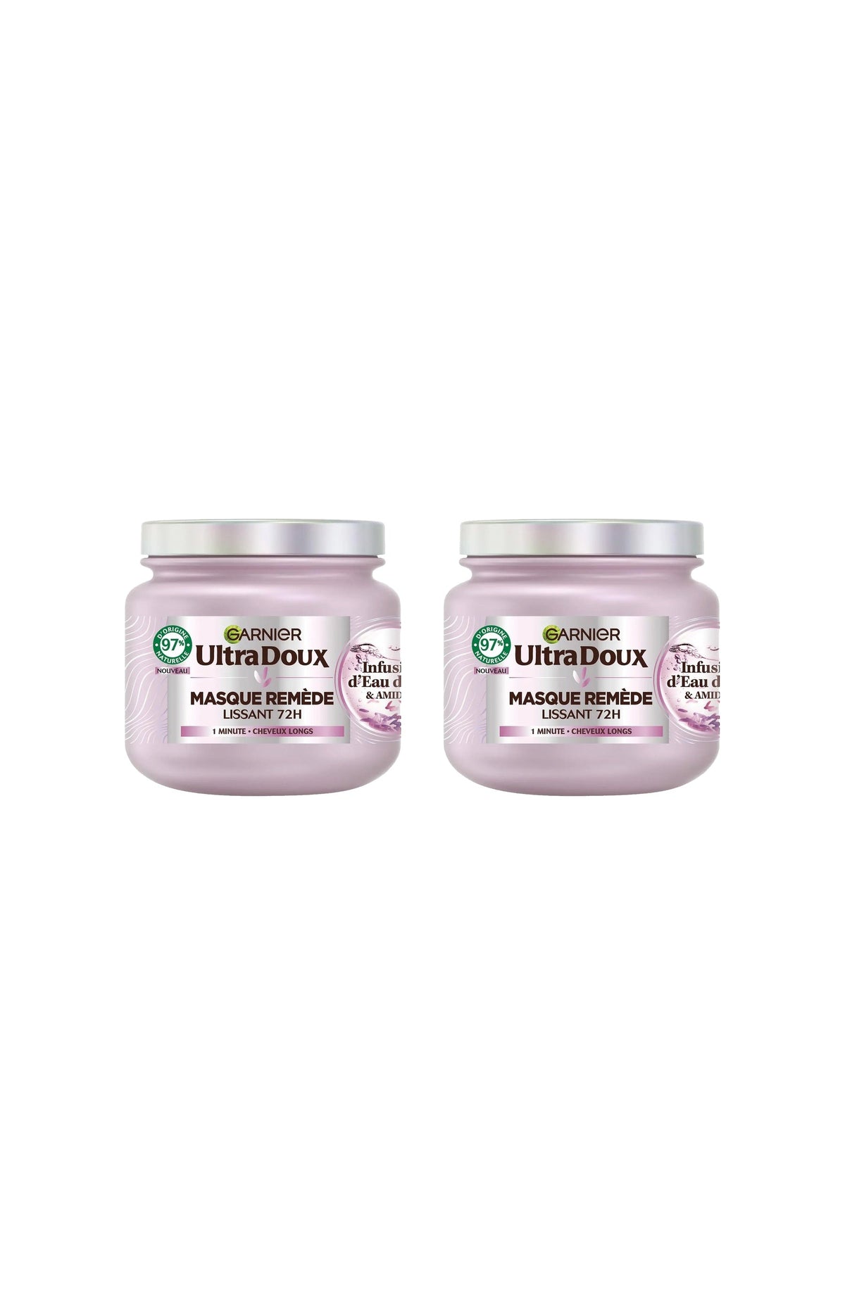 2 masques remède lissant 72h - Eau de riz & amidon - 340 ml