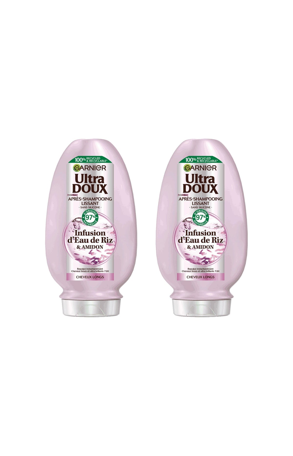2 après-shampoings lissants - Eau de riz & amidon - 200 ml
