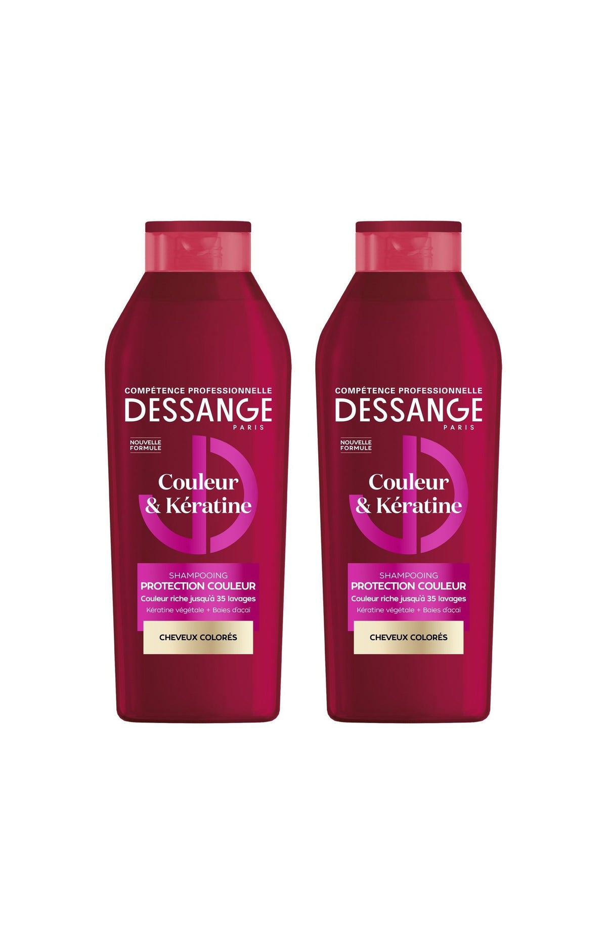 2 shampoings protection couleur - Couleur & Kératine - 280 ml