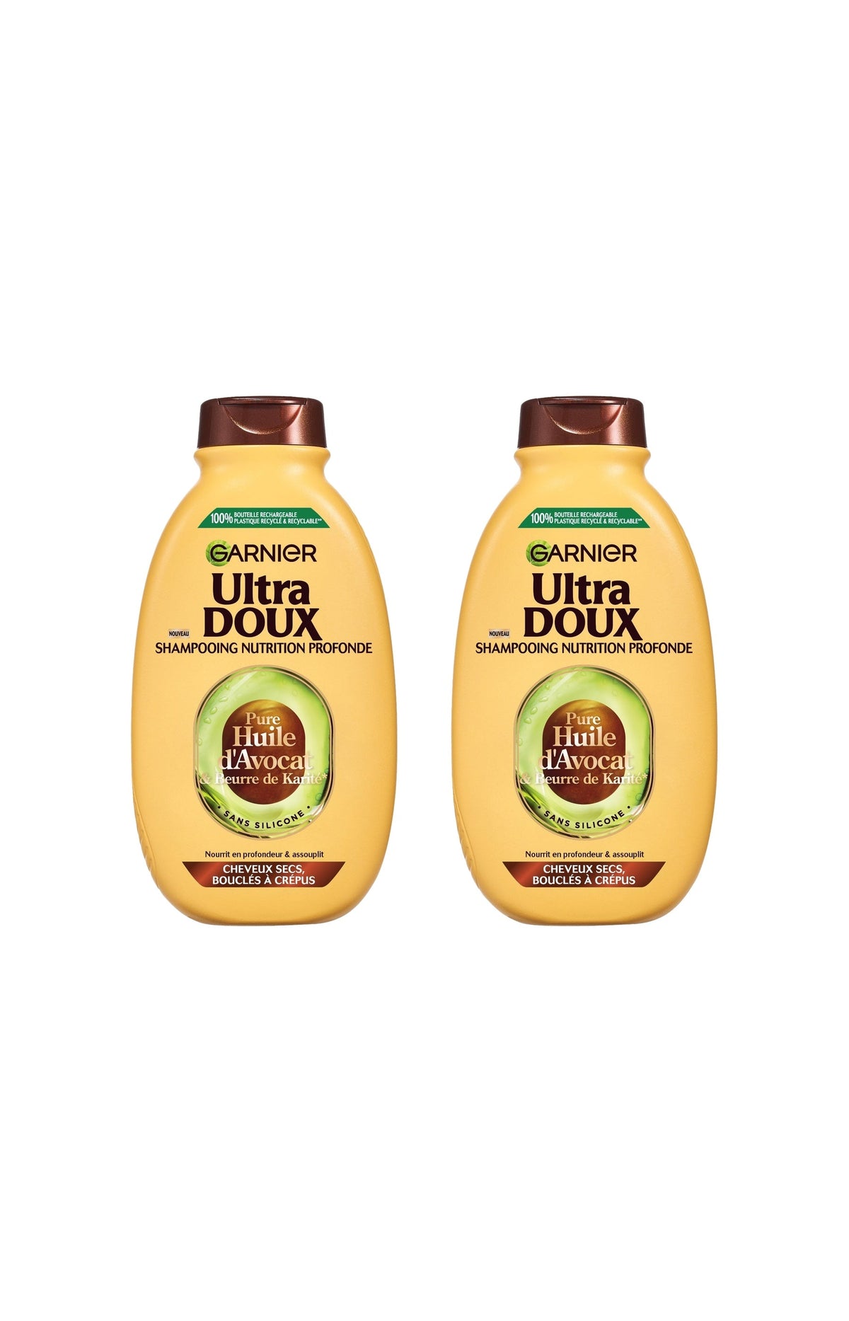 2 shampoings nutrition profonde - Cheveux secs, bouclés à crépus - 300 ml