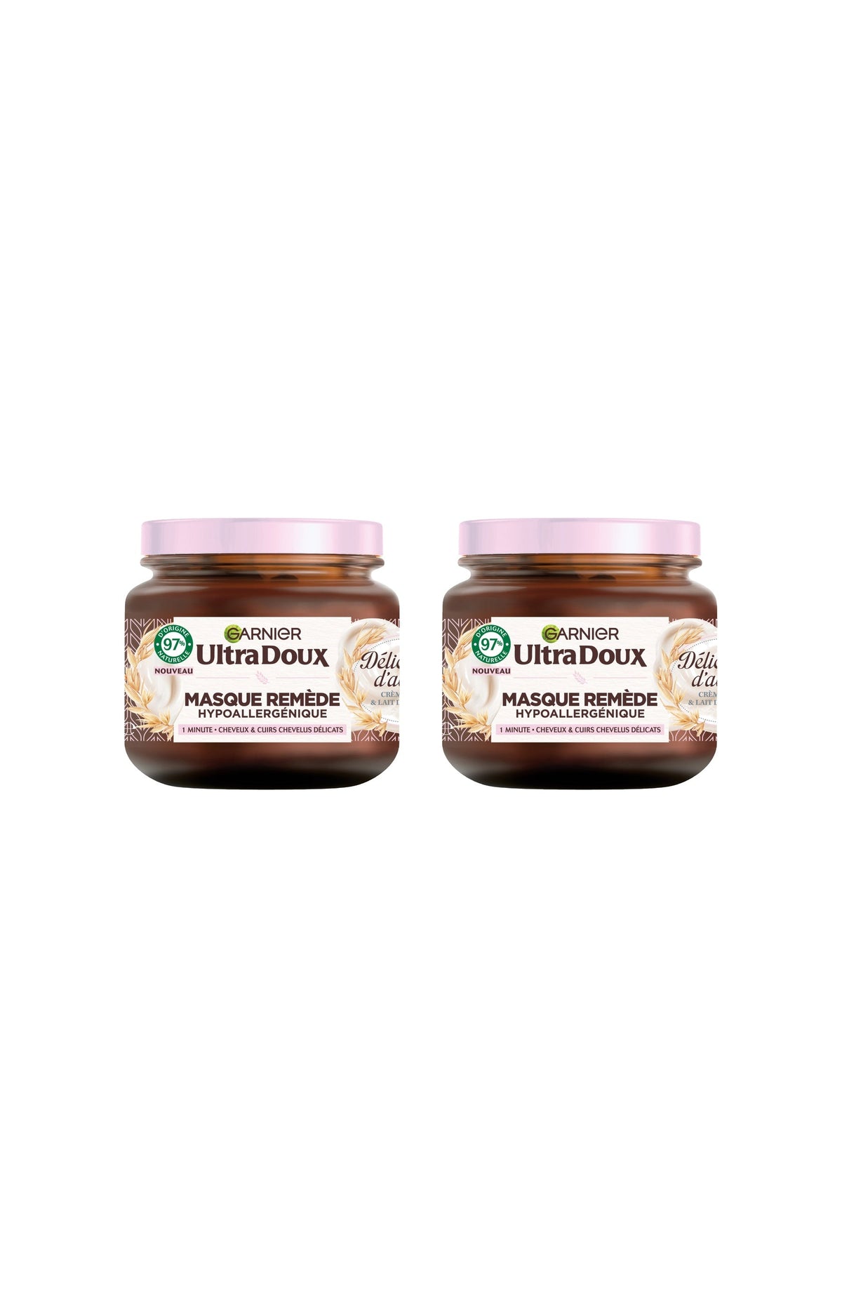 2 masques hypoallergéniques - Cheveux & cuirs chevelus délicats - 340 ml