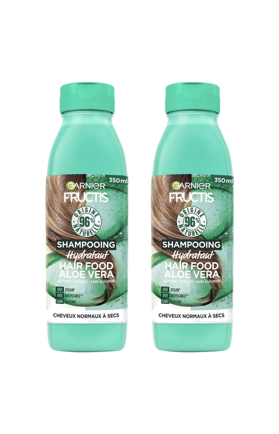 2 shampoings hydratants - Aloe vera - Cheveux normaux à secs - 350 ml