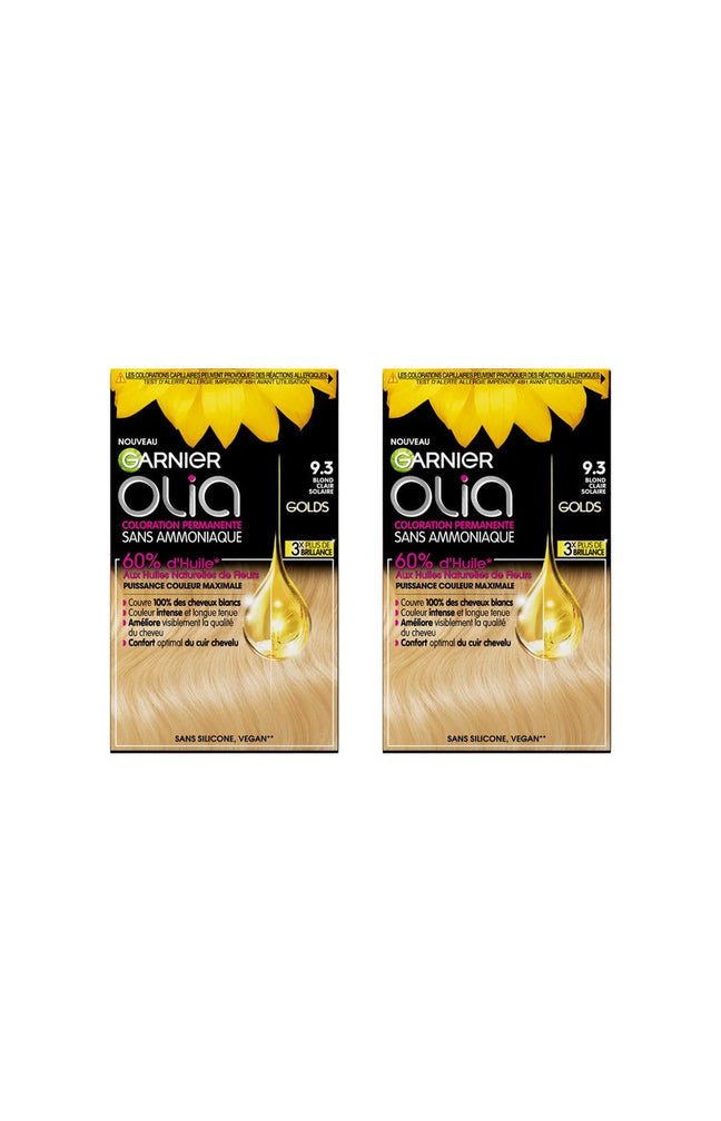 2 kits colorations permanentes - 9.3 blond clair solaire