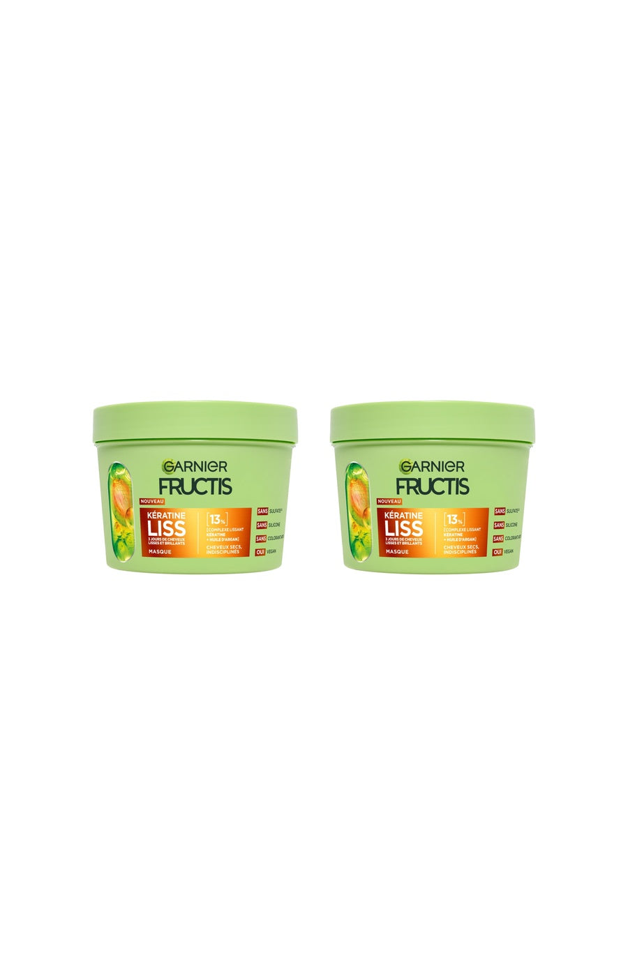 2 masques lissants - Kératine - Fructis - 370 ml
