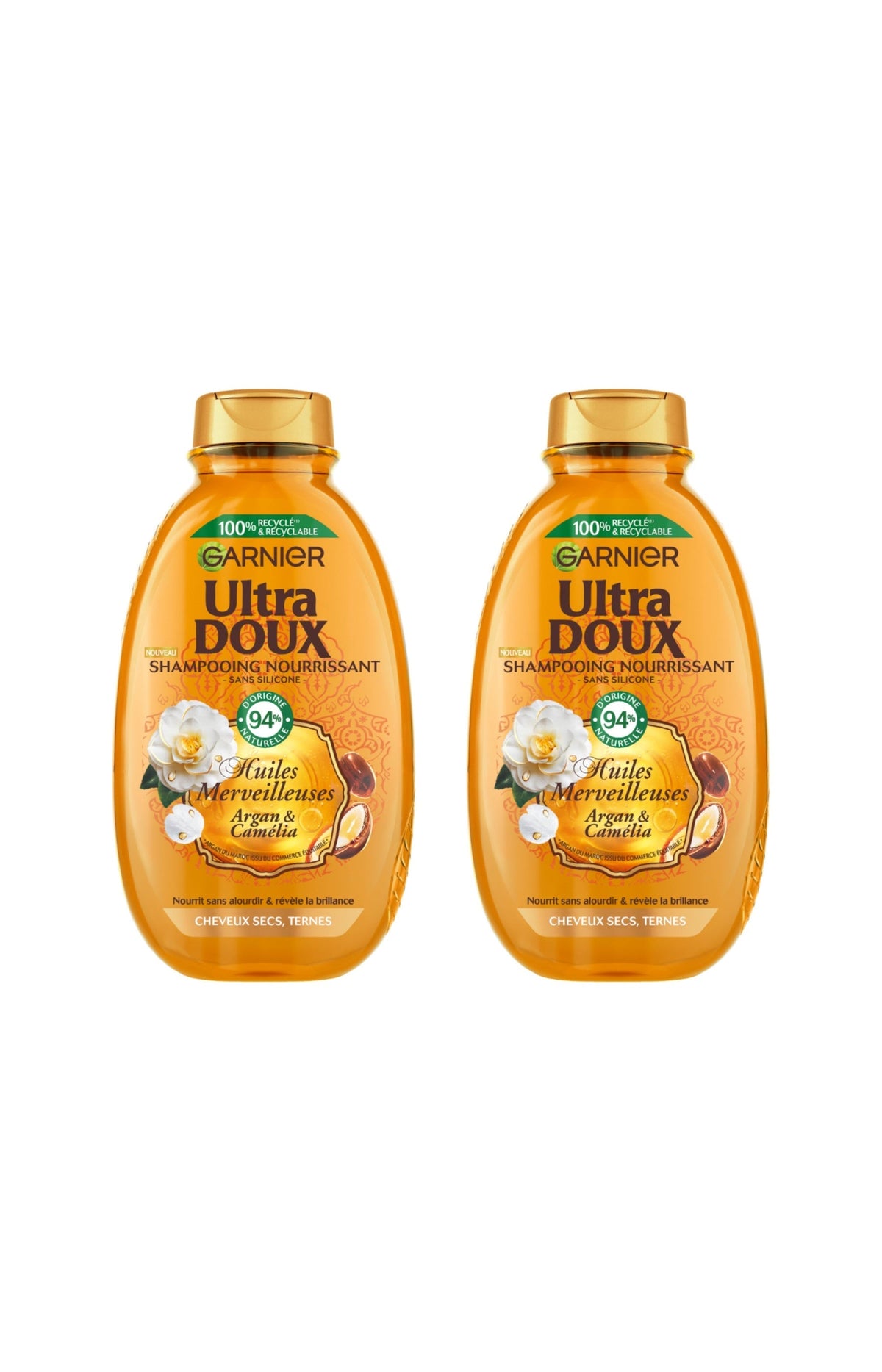 2 shampoings nourrissants - Argan & Camélia - 400 ml