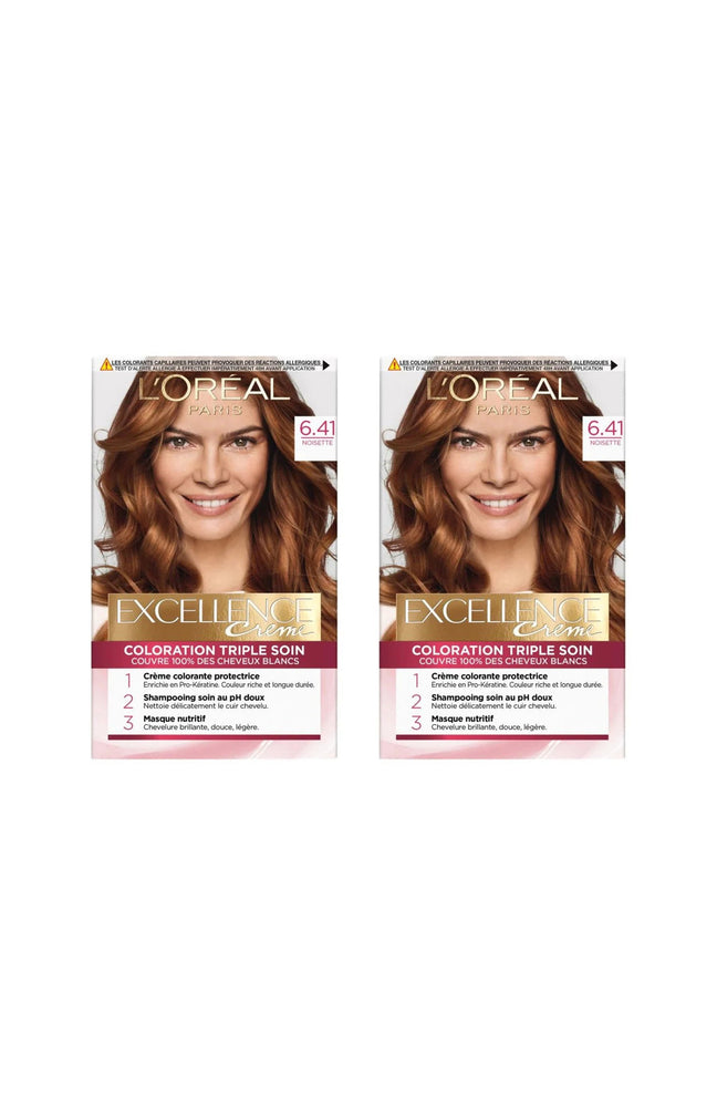 2 colorations permanentes - Excellence crème - 06/41 Noisette
