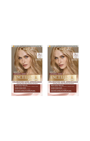 2 colorations permanentes - Excellence crème - 9U Blond très clair universel