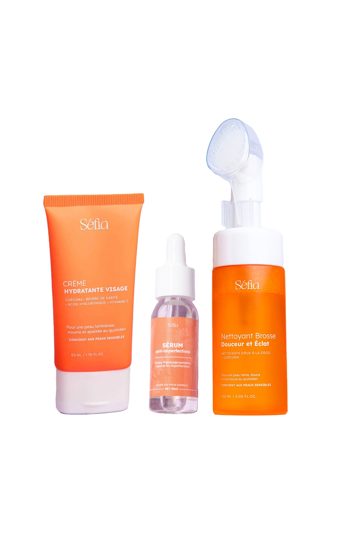 Routine éclat - Nettoyant, crème & sérum - Visage