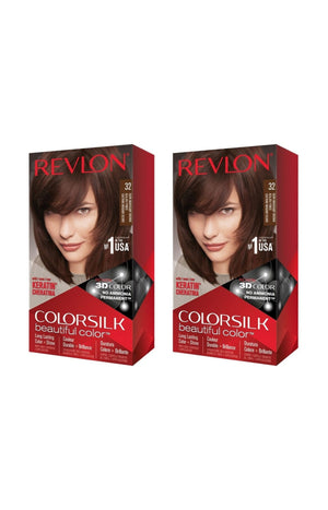 2 colorations permanentes - Colorsilk - 32 Acajou Foncé